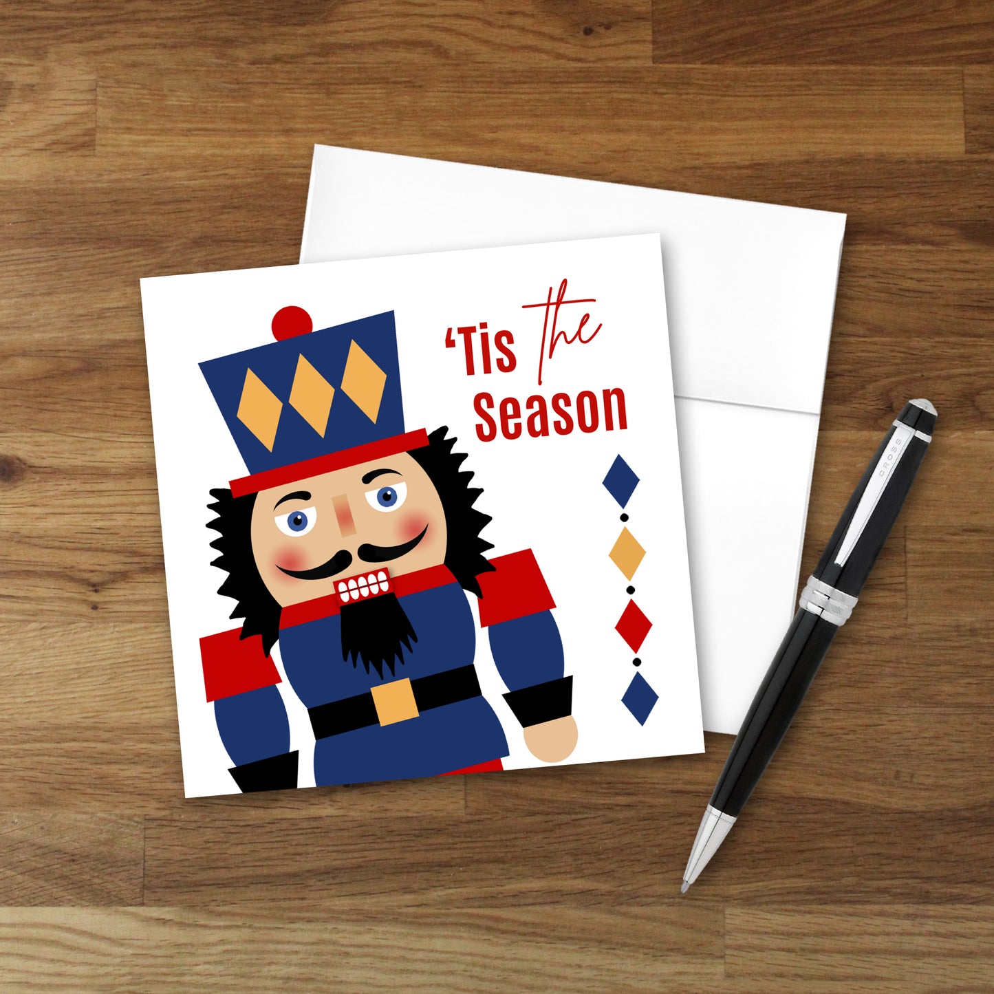 Set of 10 Personalized Nutcracker Soldier Christmas Cards