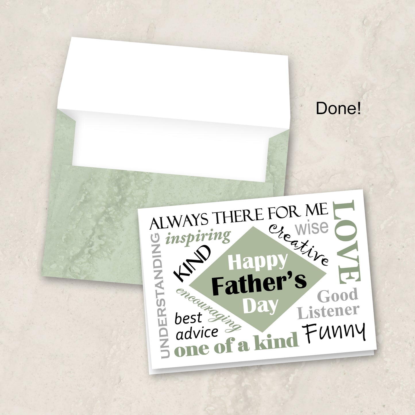 Printable Father's Day Card Instant Download with Envelope Files