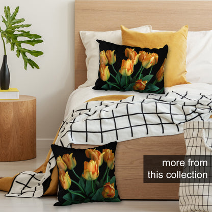 Tulips on Black Crossbody Bag