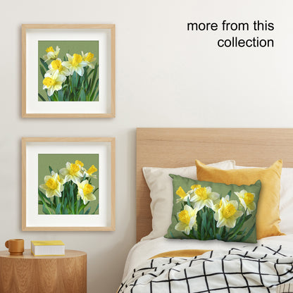 Daffodil Bouquet Designer Pillow, 18"x18"