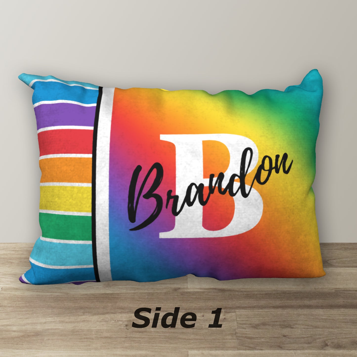 Personalized Primary Rainbow Name Pillow THE FUTURE IS YOURS, 20"x14"