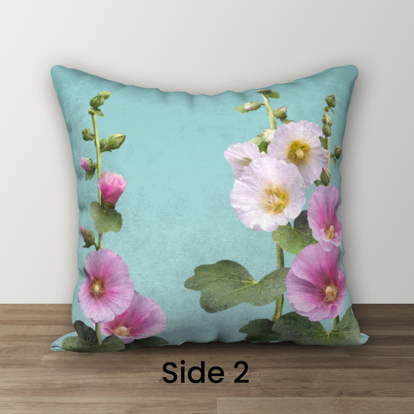 Hummingbirds & Hollyhocks Designer Pillow, 18"x18"