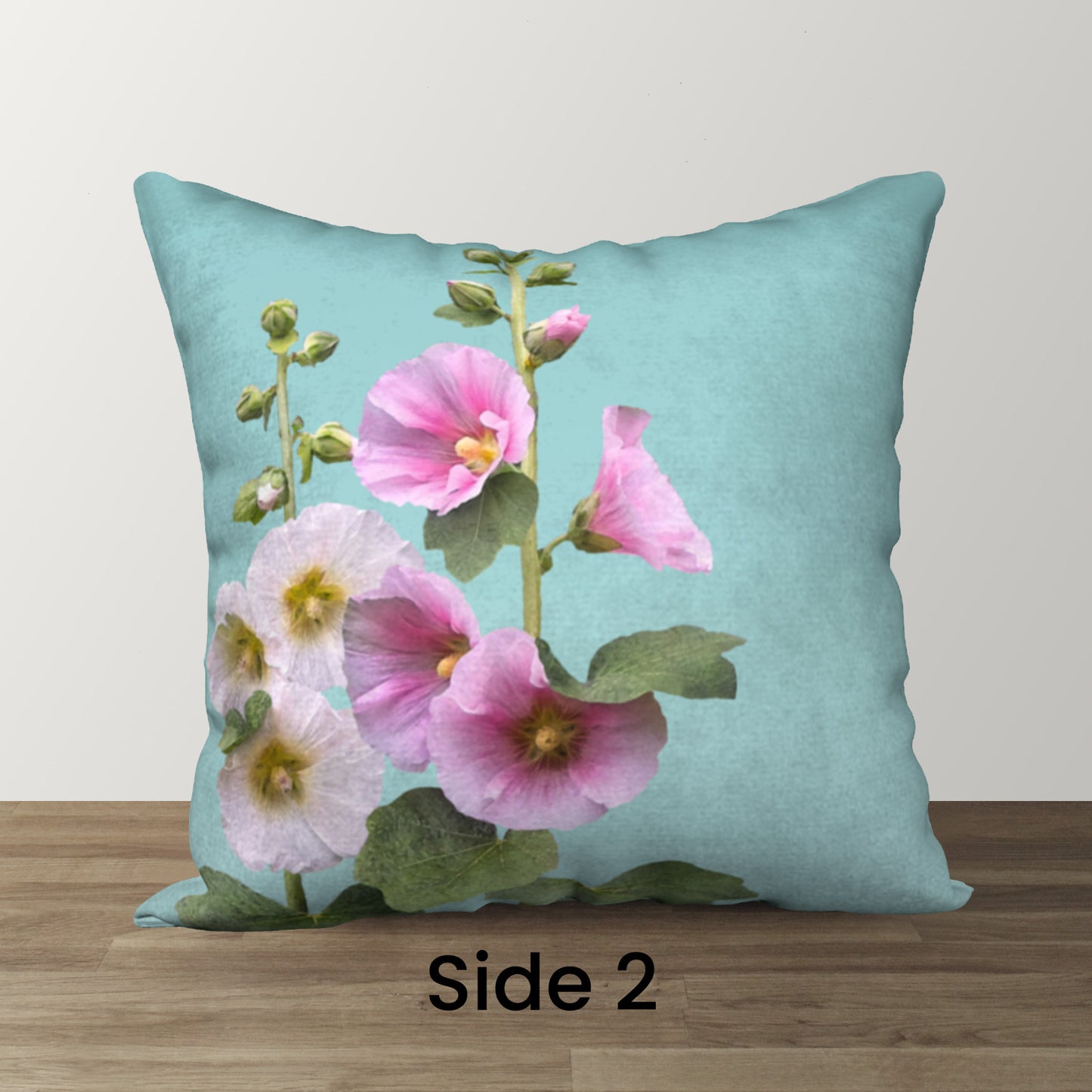 Hummingbirds & Hollyhocks Designer Pillow, 18"x18"
