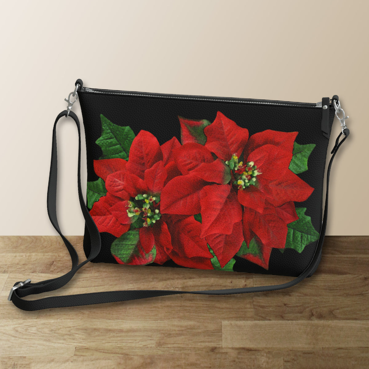 Poinsettia Feather Crossbody Bag