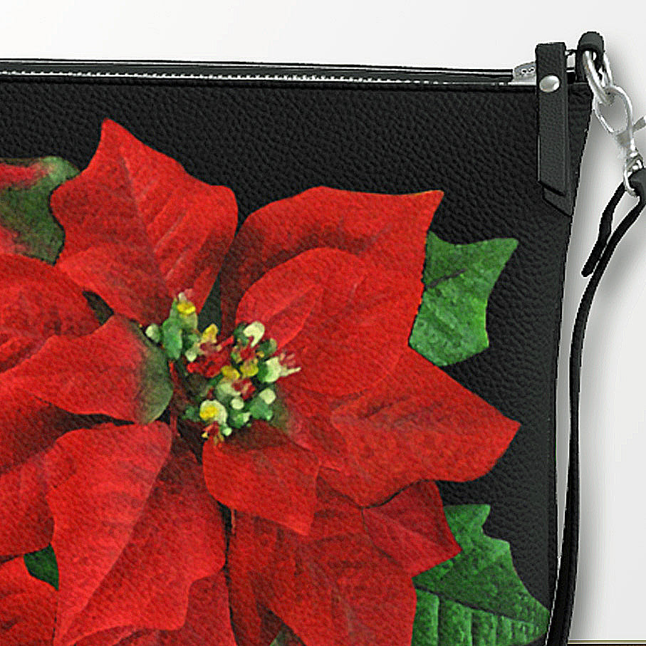Poinsettia Feather Crossbody Bag
