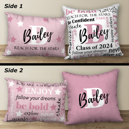 Set of 2 Personalized GRADUATION Pillows, 18"x18" and 20"x14"