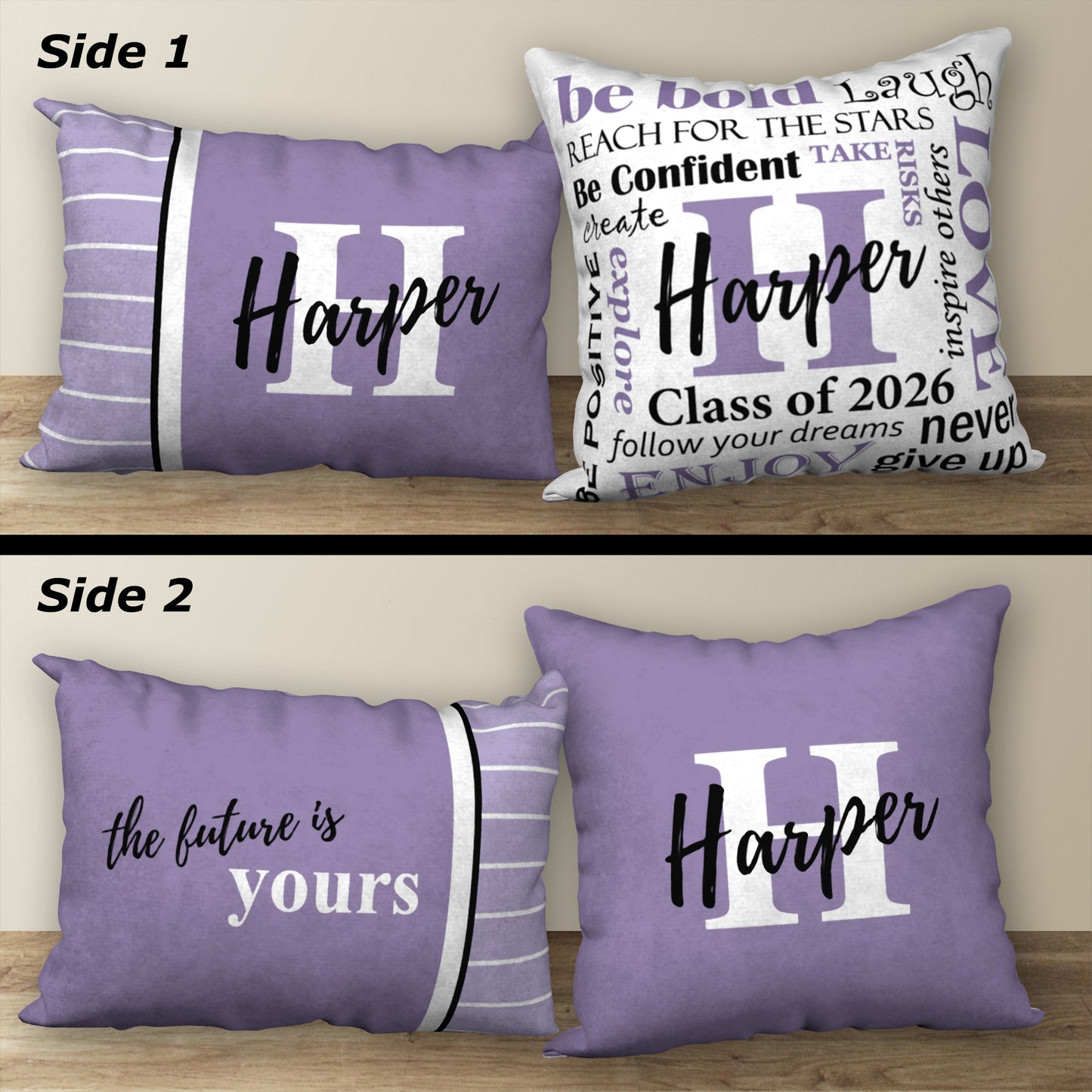 Set of 2 Personalized Graduation Pillows