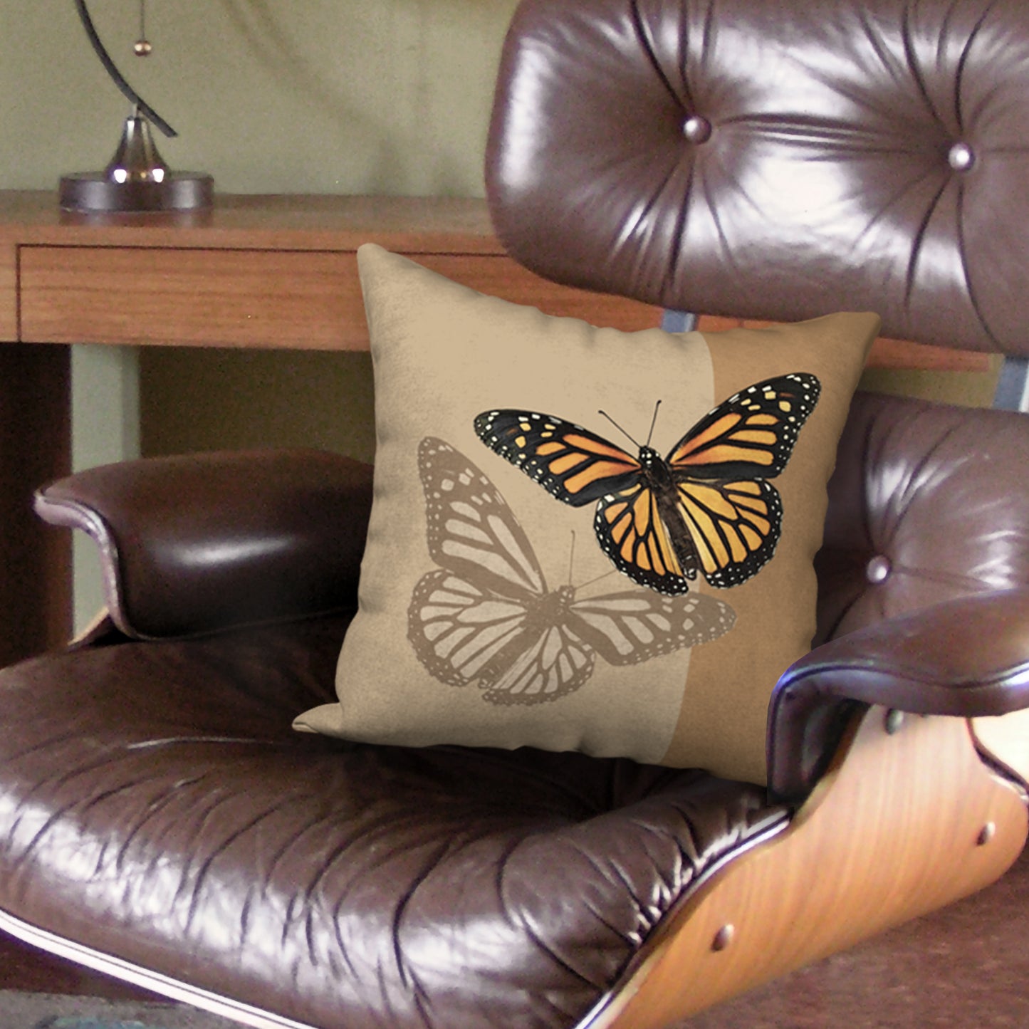 Monarch Butterfly Designer Pillow, 18"x18"