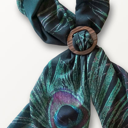 Peacock Feather ECO SCARF plus Scarf Ring