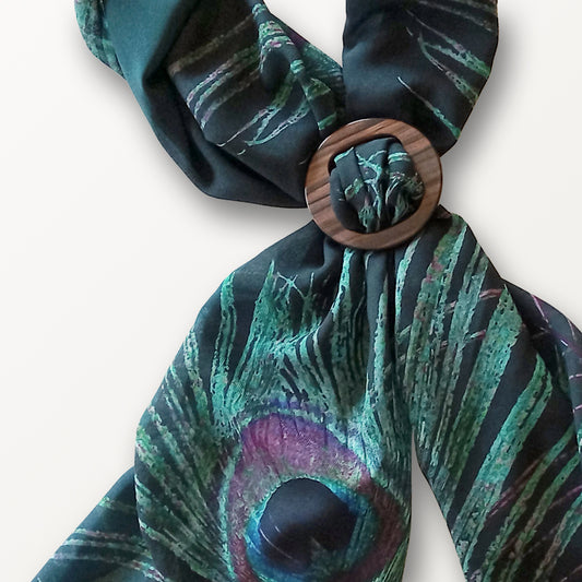 Peacock Feather ECO SCARF plus Scarf Ring