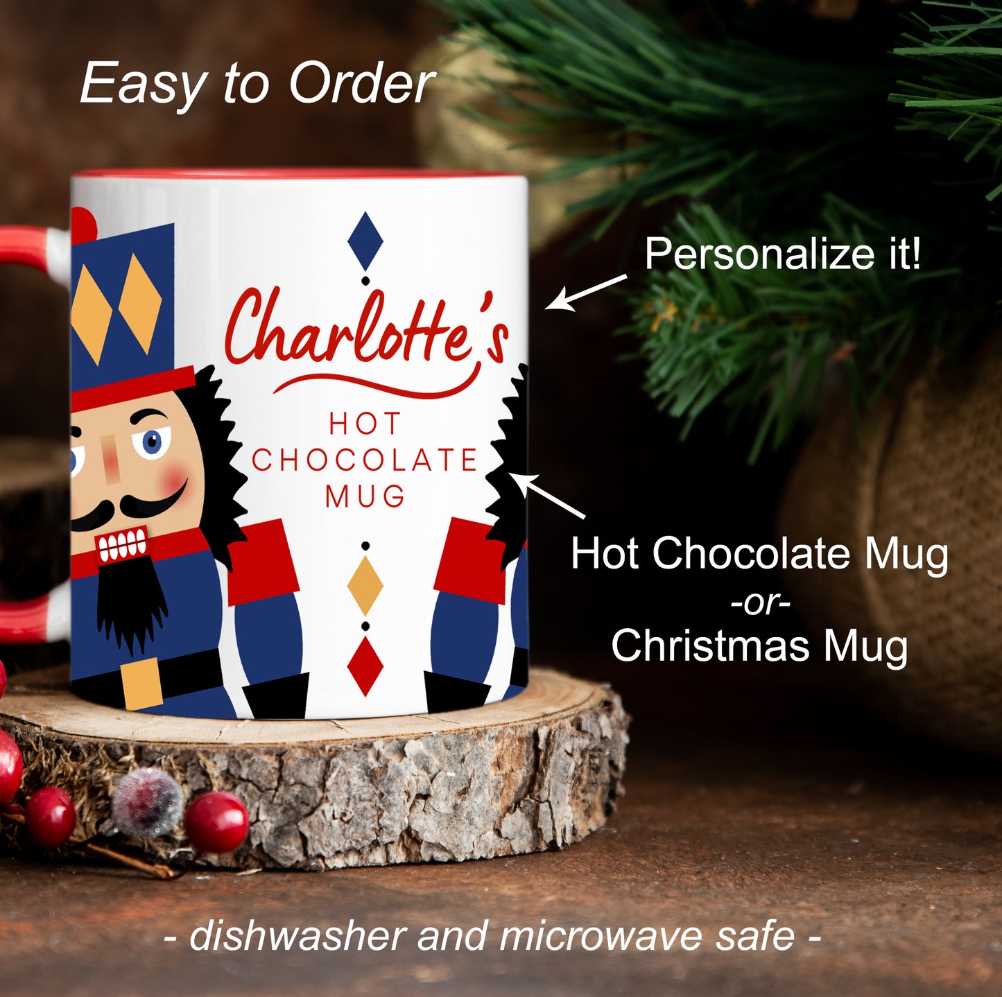 Personalized Nutcracker Soldier Christmas Mug