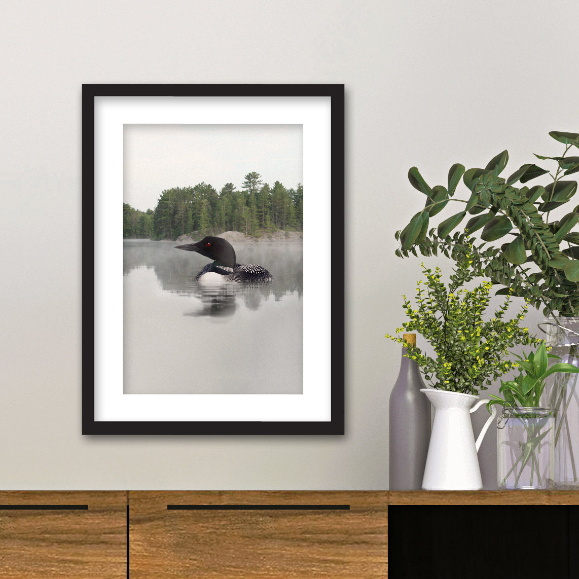 Framed Lake Loon Fine Art Print