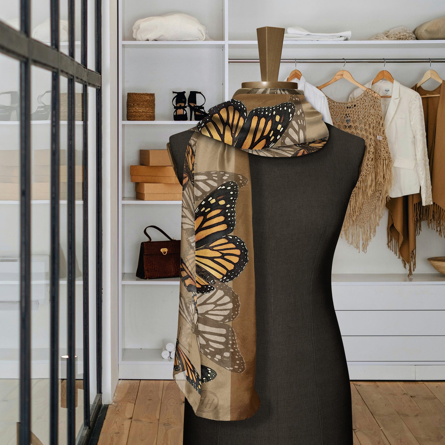 Monarch Butterfly ECO SCARF plus Scarf Ring