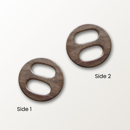 Grey Wood Round Scarf Ring