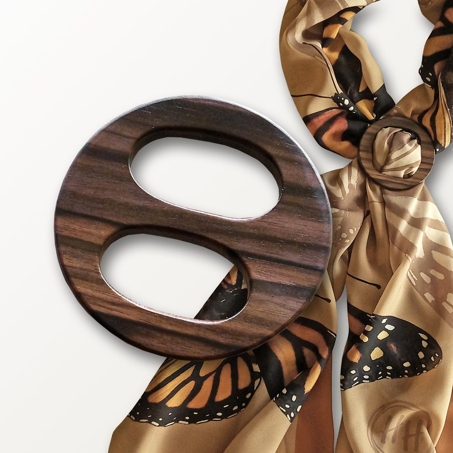 Tiger Ebony Wood Scarf Ring