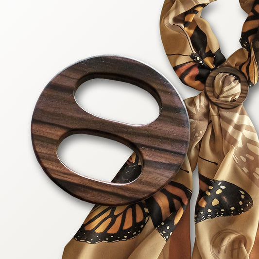 Tiger Ebony Wood Scarf Ring