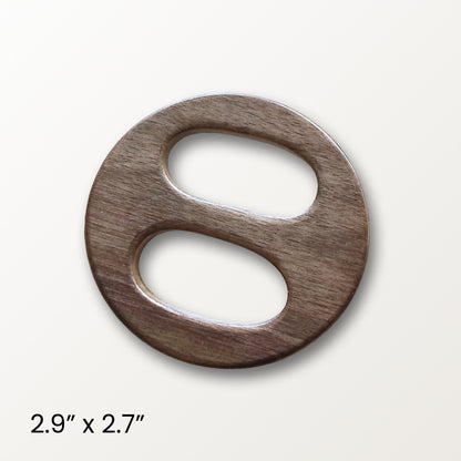 Grey Wood Round Scarf Ring