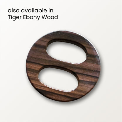 Grey Wood Round Scarf Ring