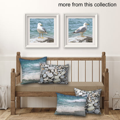 Seagull on a Rock Wrapped Canvas Print