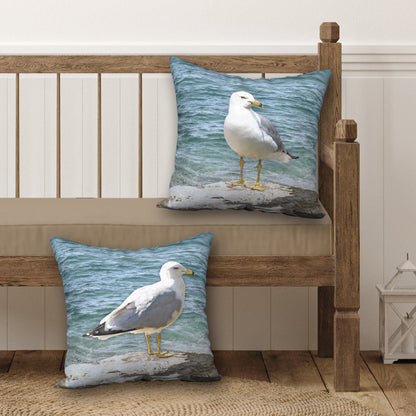 Set of 2 Seagull Designer Pillows, 18"x18"