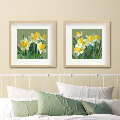 Set of 2 Daffodil Fine Art Prints, Unframed