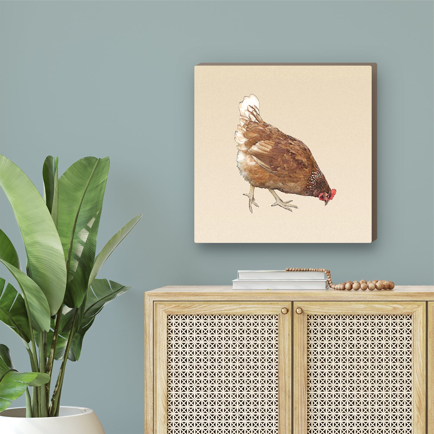 Little Red Hen Wrapped Canvas Print