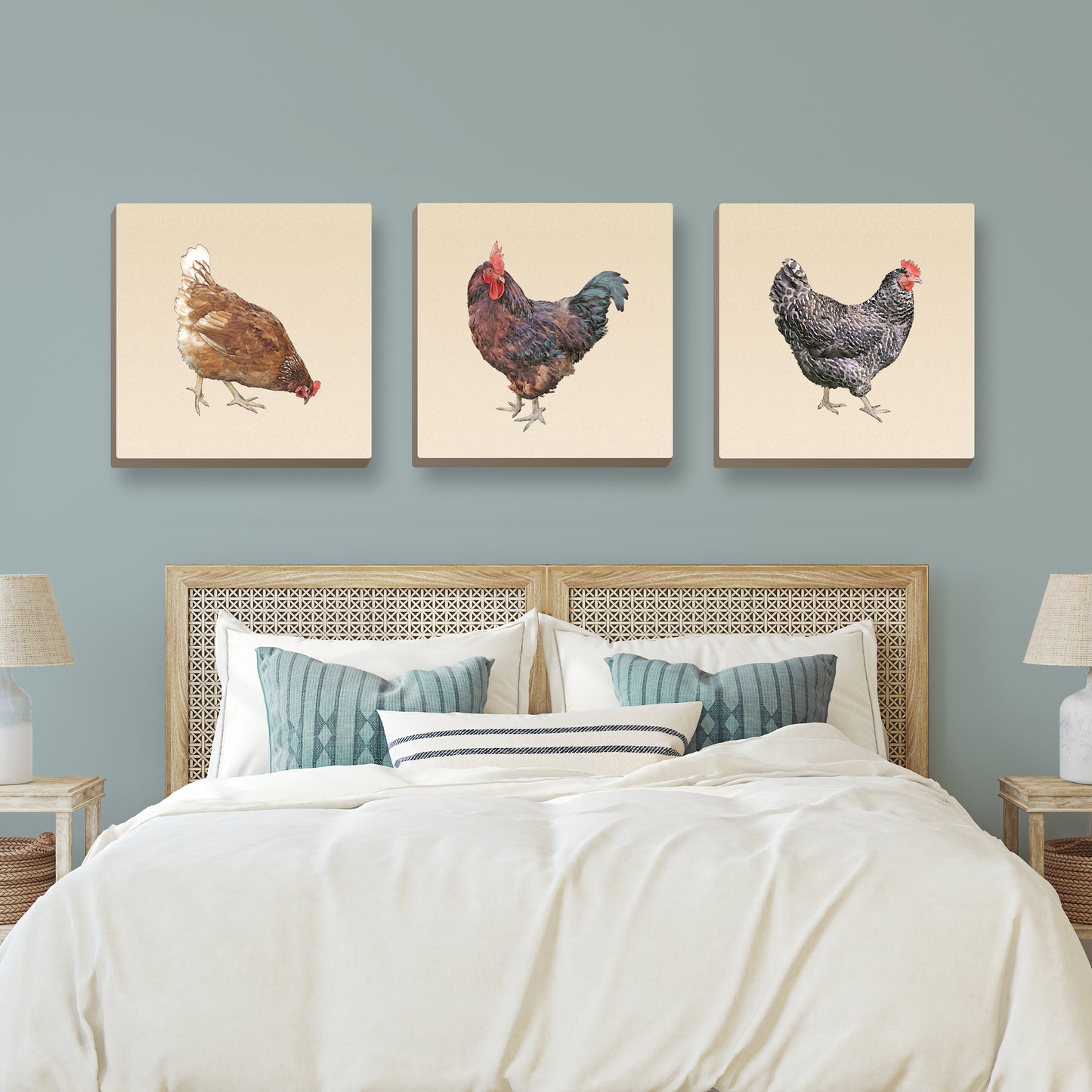 Rhode Island Red Rooster Wrapped Canvas Print