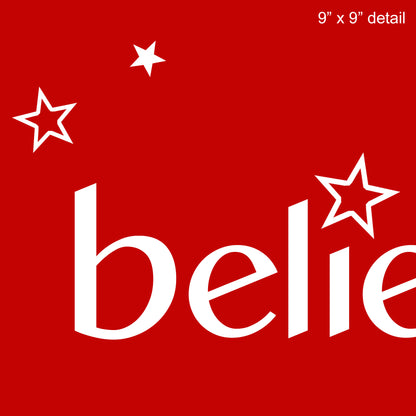 BELIEVE Designer Holiday Pillow, 20"x14"