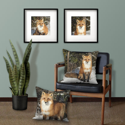 Curious Fox Wrapped Canvas Print