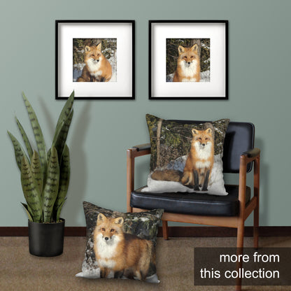 Red Fox Designer Pillow, 18"x18"