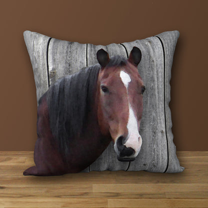 Handsome Horse Designer Pillow, 18"x18"