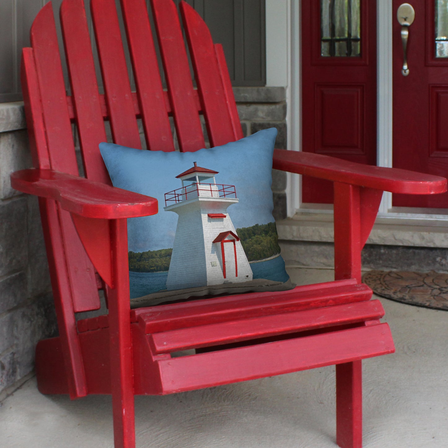 Lion's Head Lighthouse Designer Pillow, 18"x18"