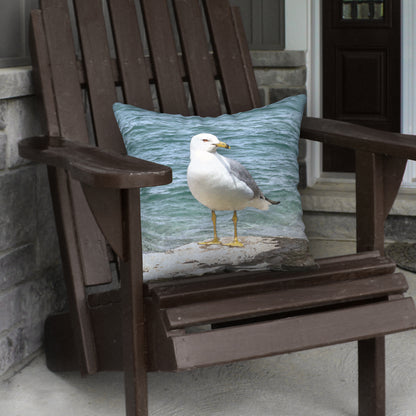 Seagull by the Shore Designer Pillow, 18"x18"