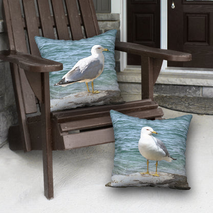 Set of 2 Seagull Designer Pillows, 18"x18"