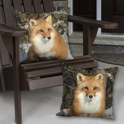 Set of 2 Red Fox Designer Pillows, 18"x18"