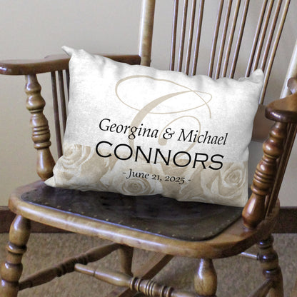 Personalized Romantic Design Wedding Pillow, 20"x14"