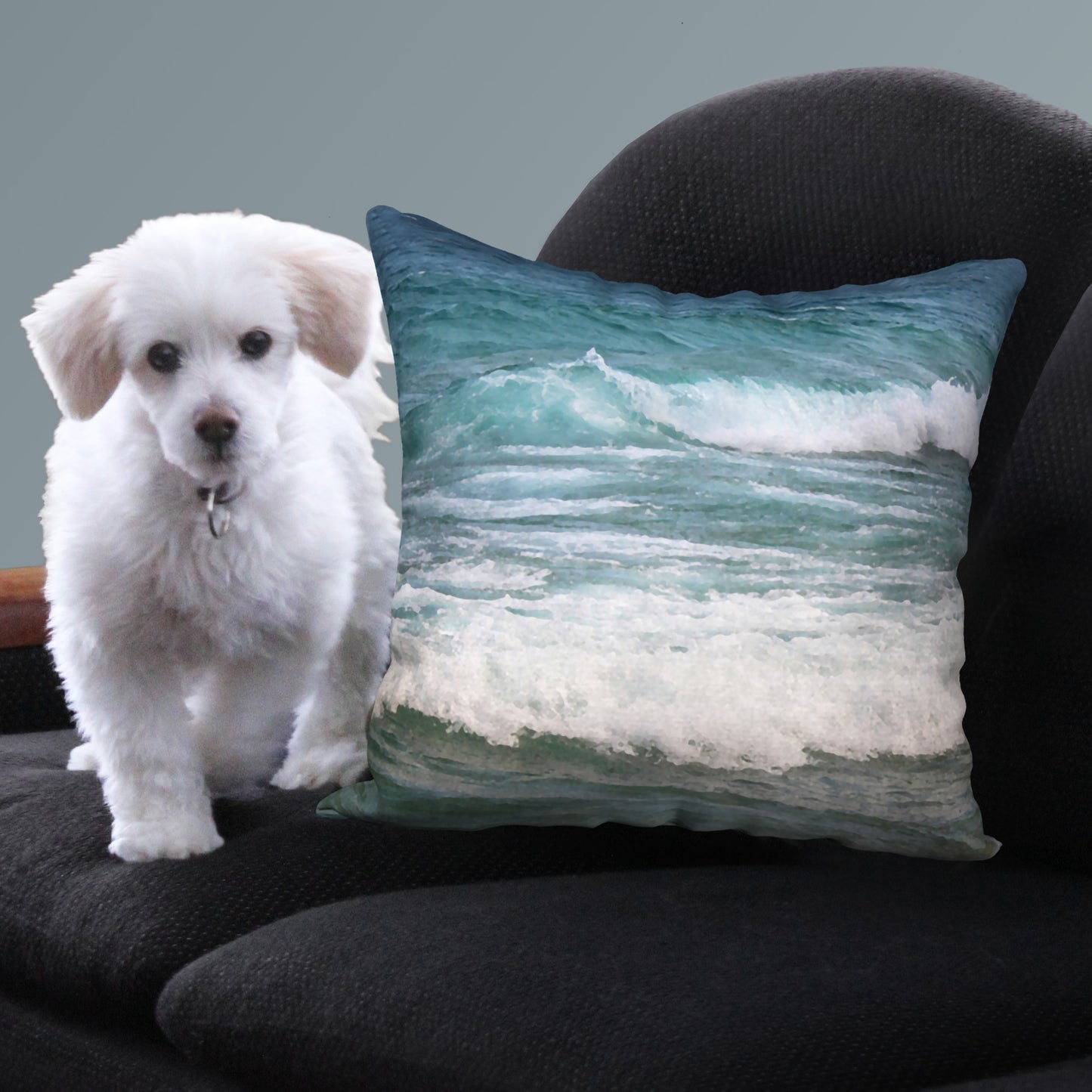 Beach Waves Designer Pillow, 18"x18"