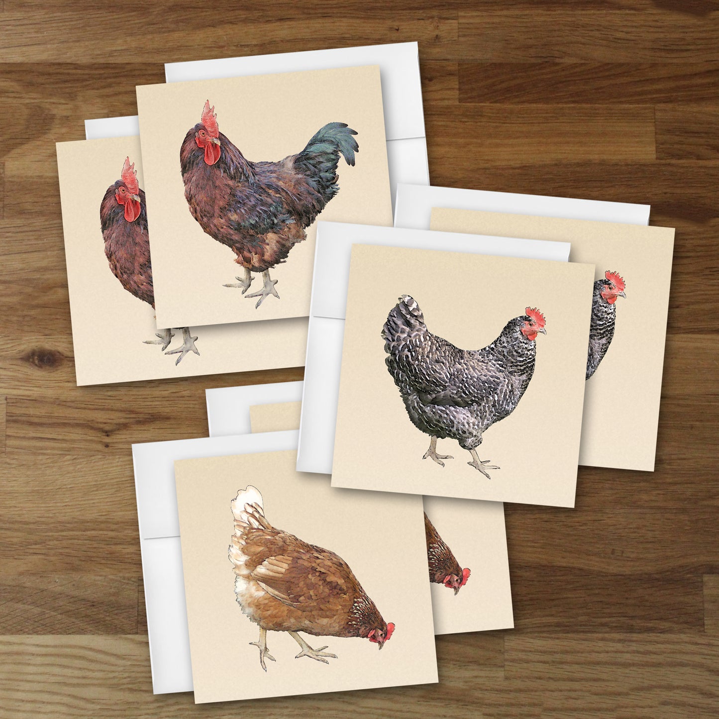 Rhode Island Red Rooster Designer Greeting Card