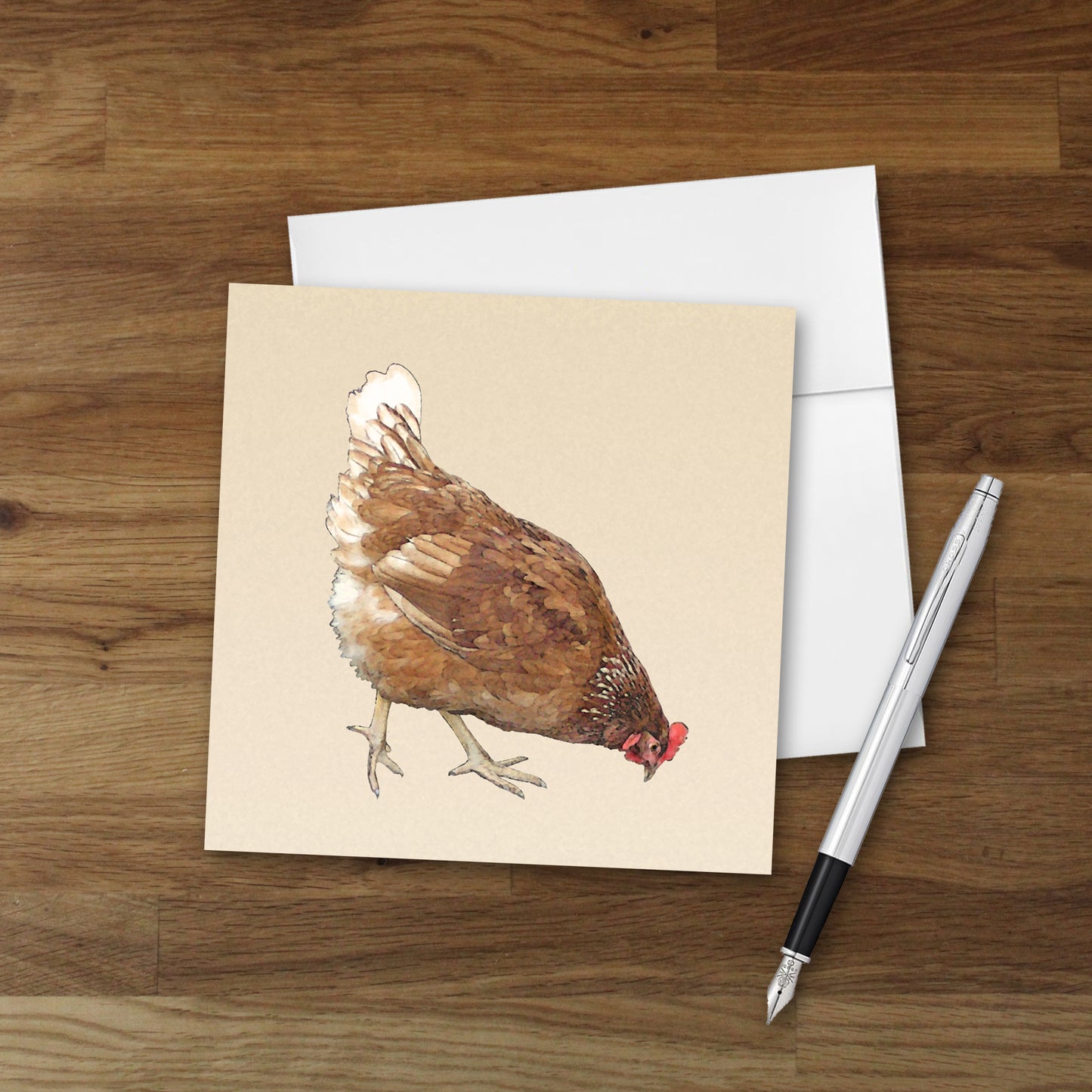 Little Red Hen Designer Greeting Card