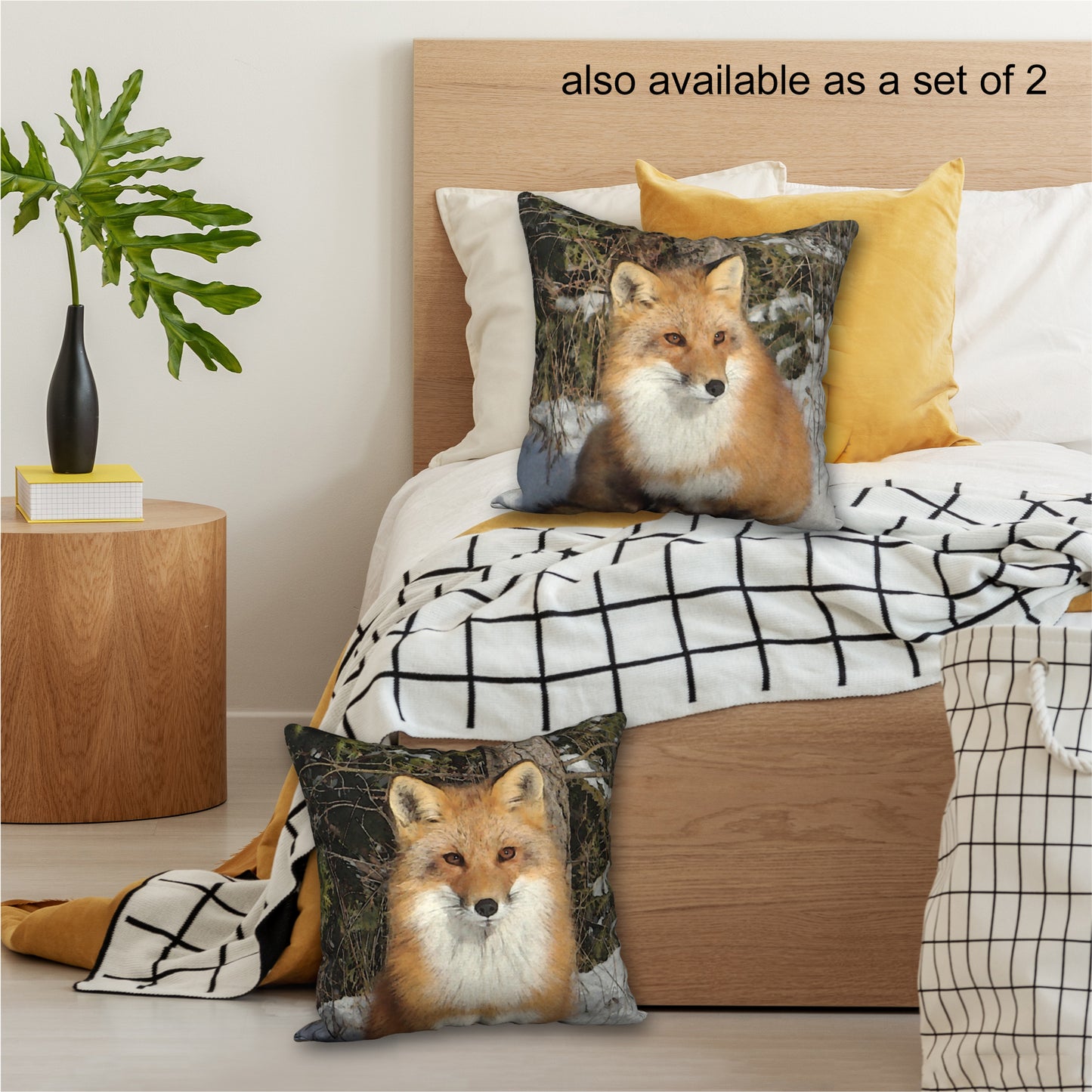 Beautiful Fox Designer Pillow, 18"x18"
