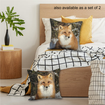 Red Fox Designer Pillow, 18"x18"