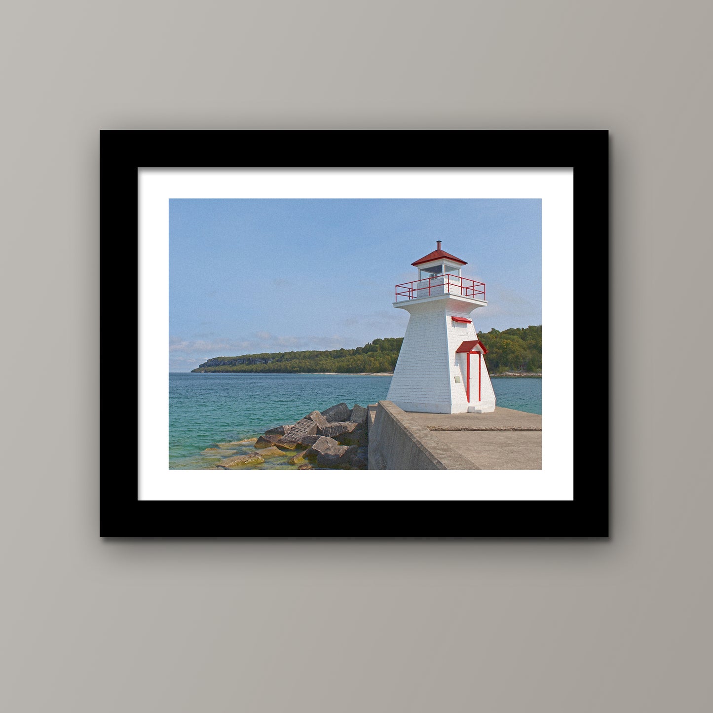 Lion's Head Lighthouse Framed Fine Art Print, 12"x15"