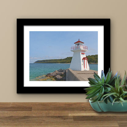 Lion's Head Lighthouse Framed Fine Art Print, 12"x15"