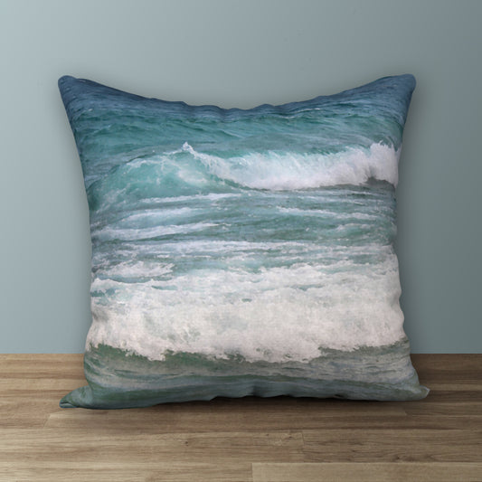 Beach Waves Designer Pillow, 18"x18"