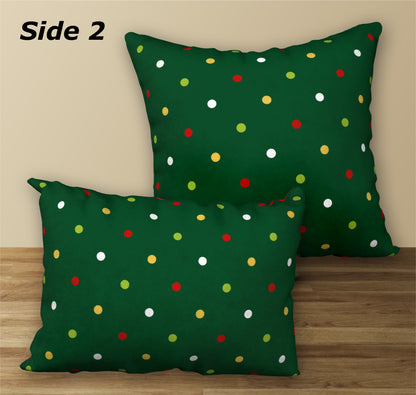 Set of 2 Holiday Designer Pillows DECK THE HALLS (18"x18") and FA LA LA (20"x14")