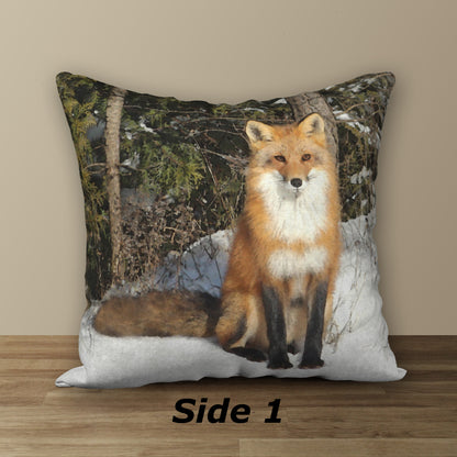 Curious Fox Designer Pillow, 18"x18"