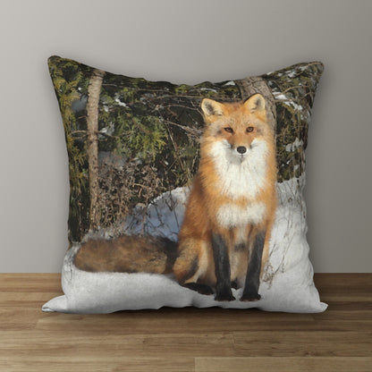 Curious Fox Designer Pillow, 18"x18"