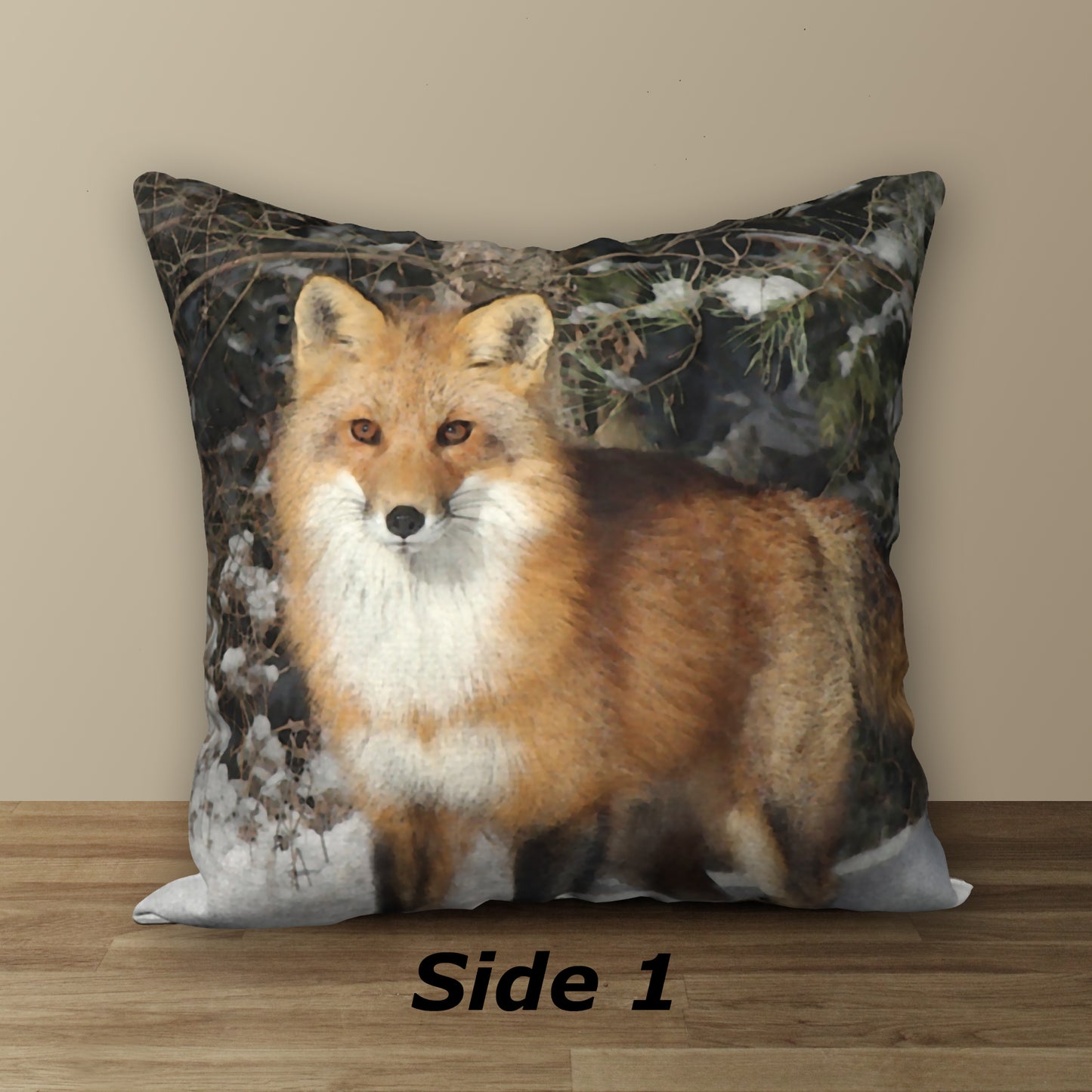 Watchful Fox Designer Pillow, 18"x18"