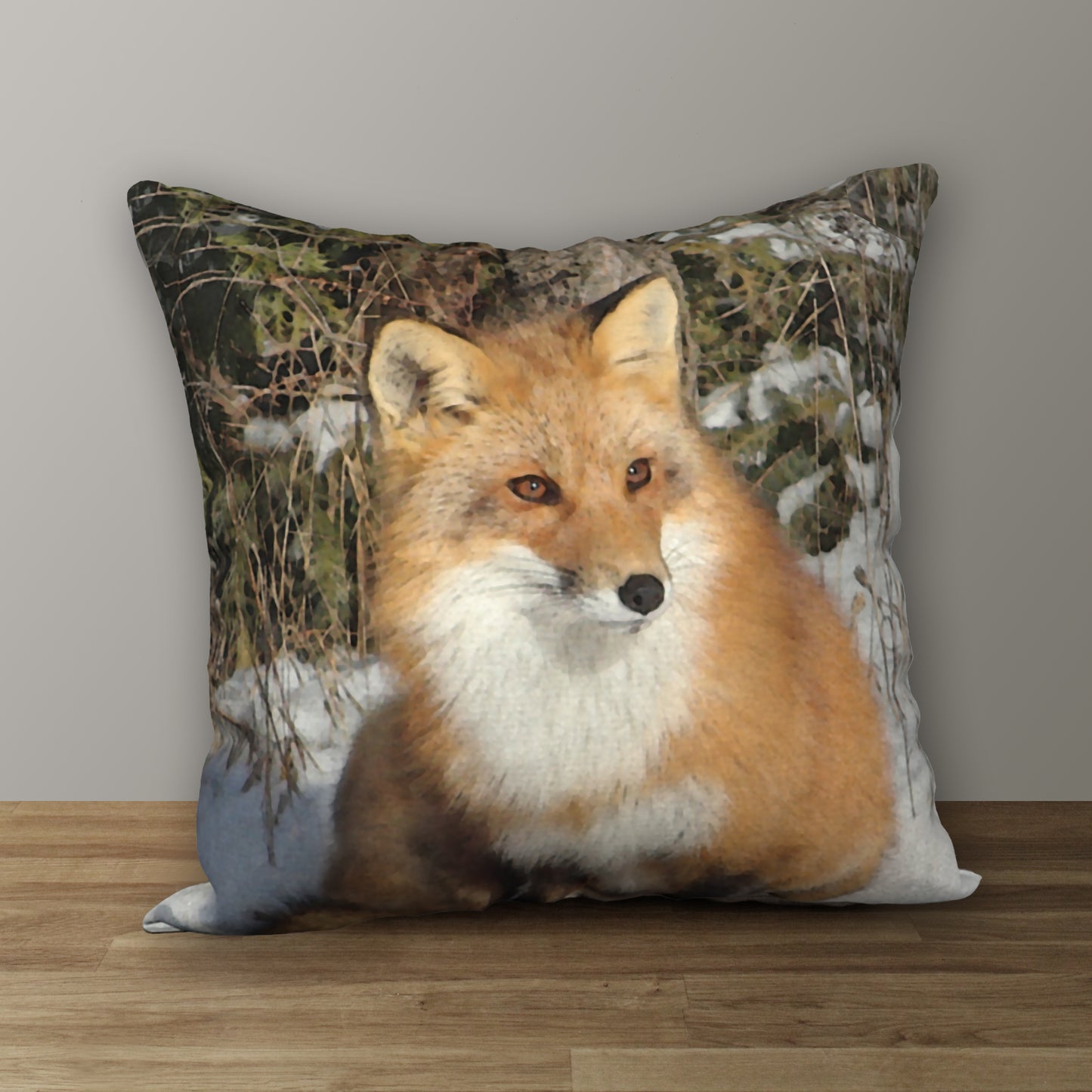 Beautiful Fox Designer Pillow, 18"x18"