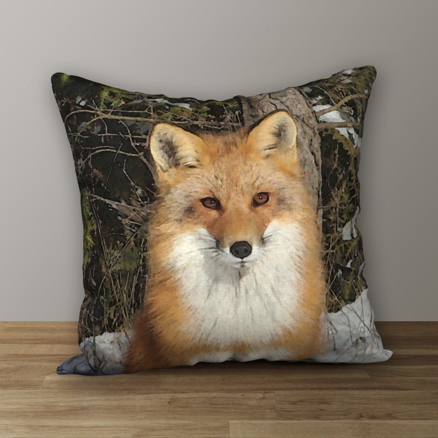 Red Fox Designer Pillow, 18"x18"